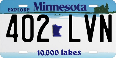 MN license plate 402LVN