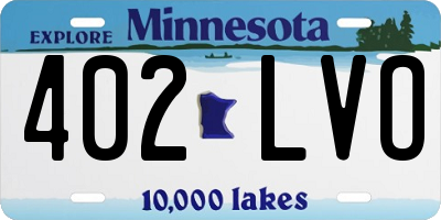 MN license plate 402LVO