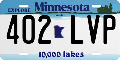 MN license plate 402LVP