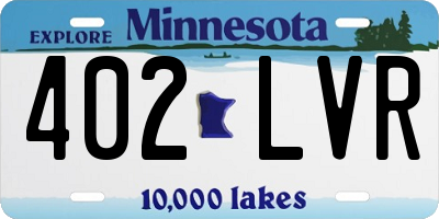 MN license plate 402LVR