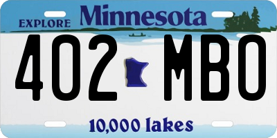 MN license plate 402MBO