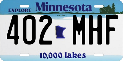 MN license plate 402MHF