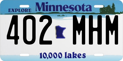 MN license plate 402MHM