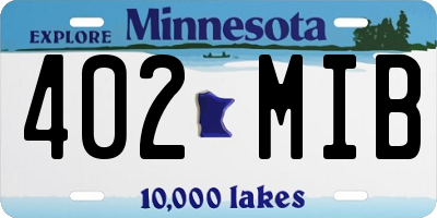 MN license plate 402MIB
