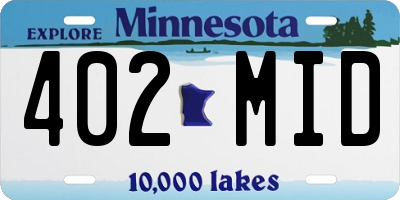 MN license plate 402MID
