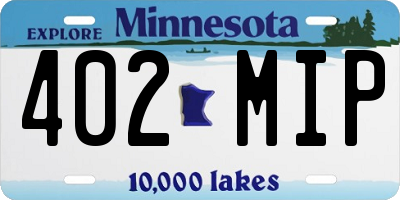 MN license plate 402MIP