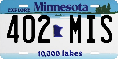 MN license plate 402MIS