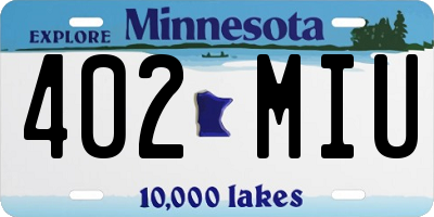 MN license plate 402MIU