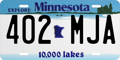 MN license plate 402MJA