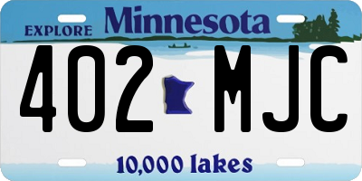 MN license plate 402MJC