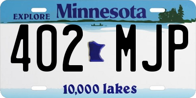 MN license plate 402MJP