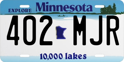 MN license plate 402MJR