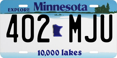 MN license plate 402MJU