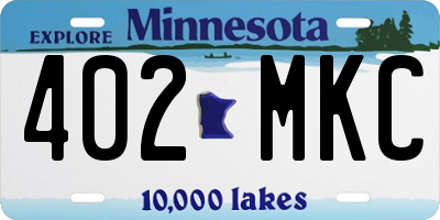 MN license plate 402MKC