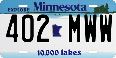 MN license plate 402MWW