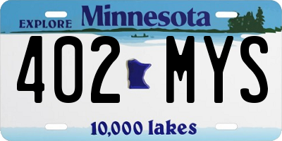 MN license plate 402MYS