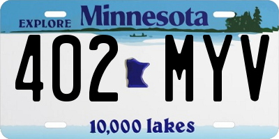 MN license plate 402MYV