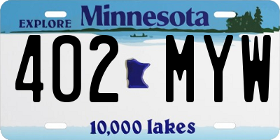 MN license plate 402MYW