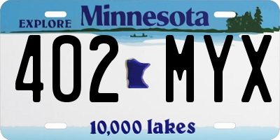 MN license plate 402MYX