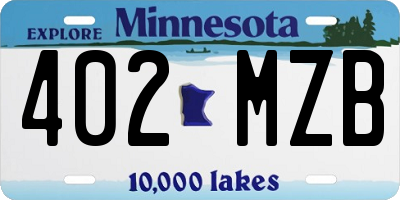 MN license plate 402MZB