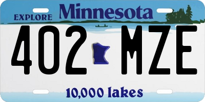 MN license plate 402MZE