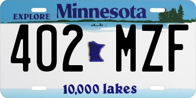 MN license plate 402MZF
