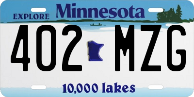 MN license plate 402MZG