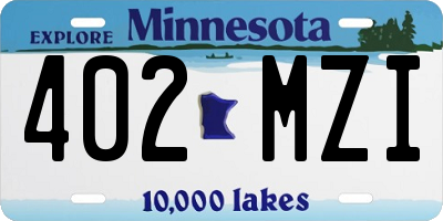 MN license plate 402MZI