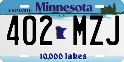 MN license plate 402MZJ