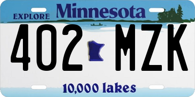 MN license plate 402MZK