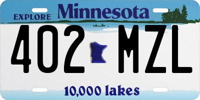 MN license plate 402MZL