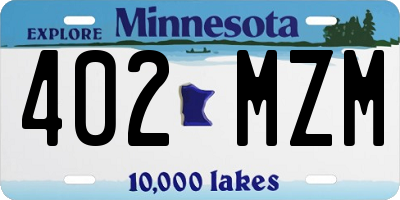 MN license plate 402MZM