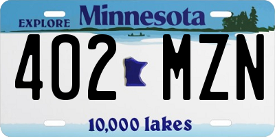 MN license plate 402MZN