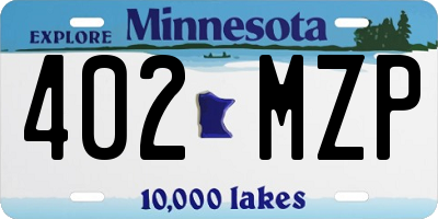 MN license plate 402MZP