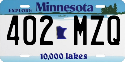 MN license plate 402MZQ