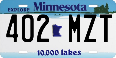 MN license plate 402MZT