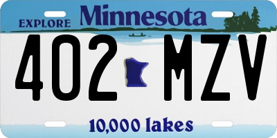 MN license plate 402MZV