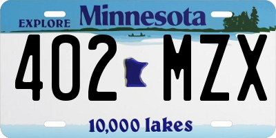 MN license plate 402MZX