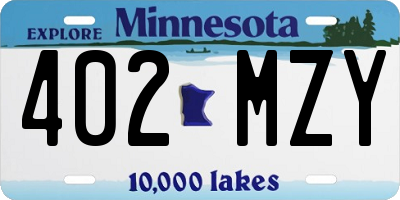 MN license plate 402MZY