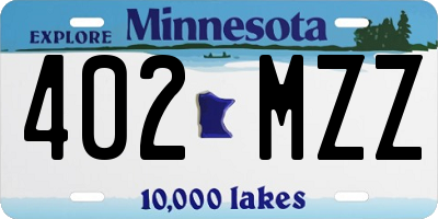 MN license plate 402MZZ