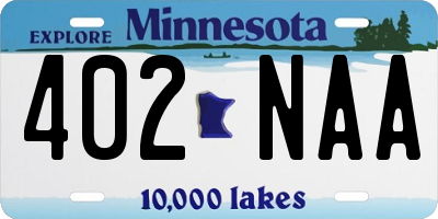 MN license plate 402NAA
