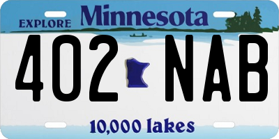 MN license plate 402NAB