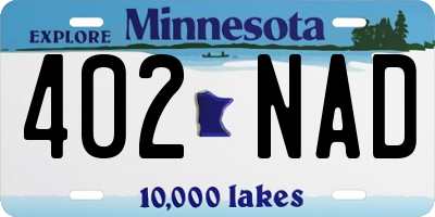 MN license plate 402NAD