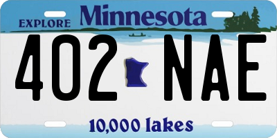 MN license plate 402NAE