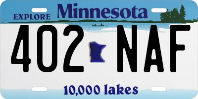 MN license plate 402NAF