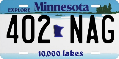 MN license plate 402NAG