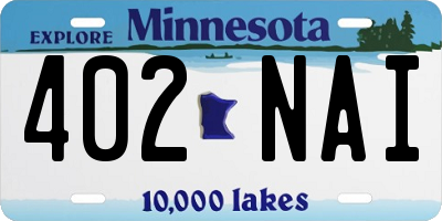 MN license plate 402NAI