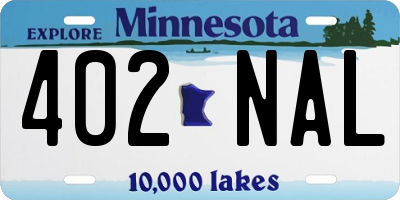 MN license plate 402NAL
