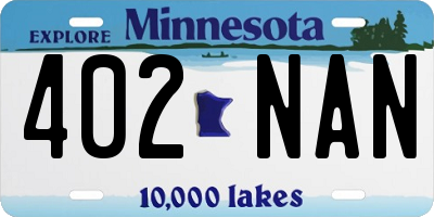 MN license plate 402NAN