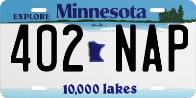 MN license plate 402NAP